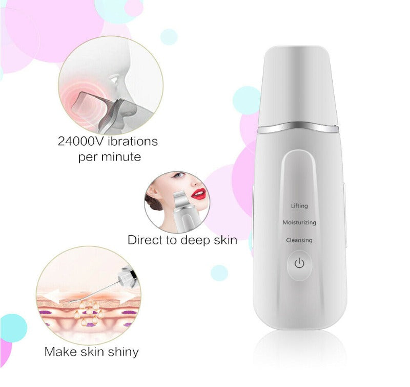 Mini Portable Rechargeable Ultrasonic Facial Skin Scrubber Vibration Cleansing