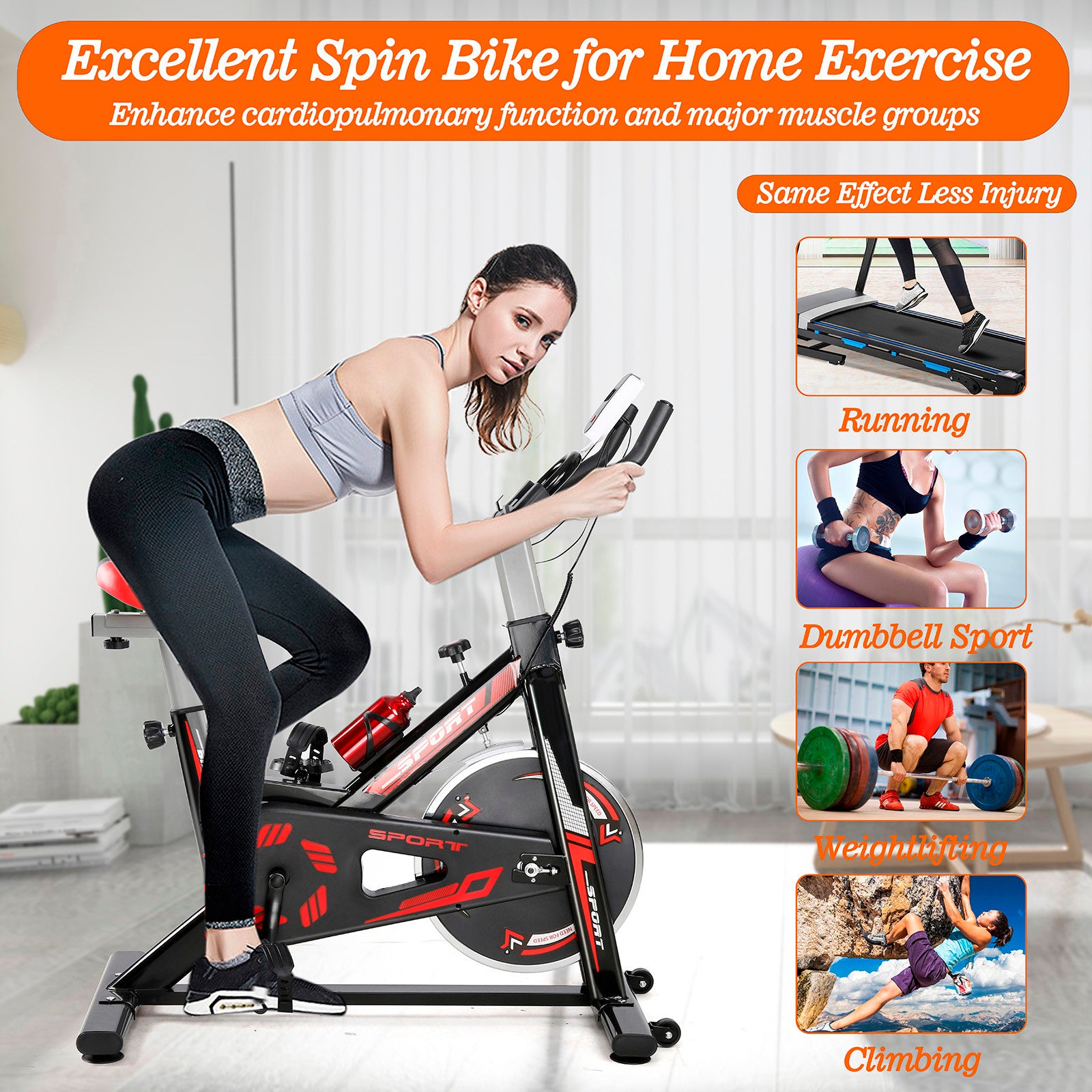 Lndoor Cycling Professional Fitness Cycling Exercise Bike With LCD Monitor