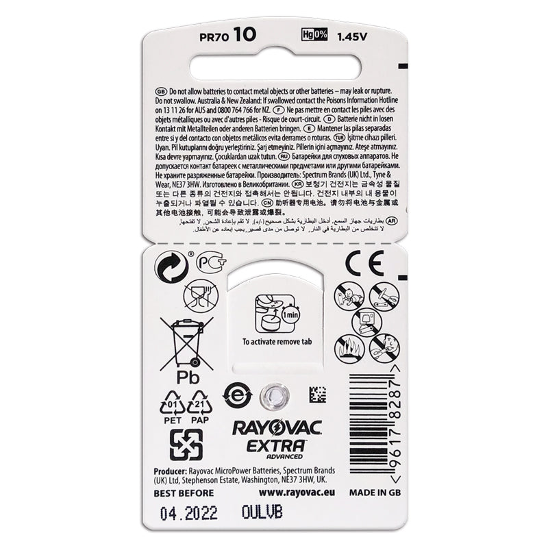 Button Battery For Letway Hearing Aid A10