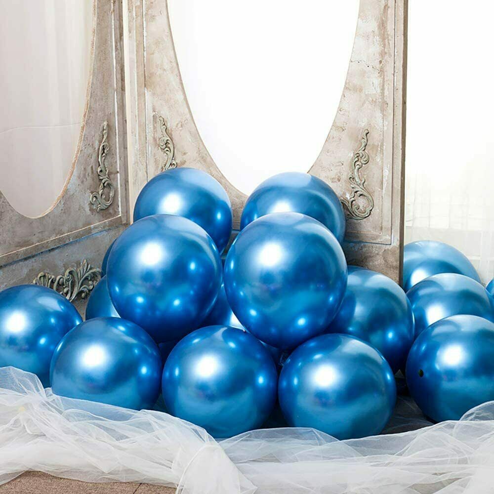 50pcs 12 Inch Metallic Balloons Metal Chrome Shiny Latex Happy Birthday Wedding Party Random Color