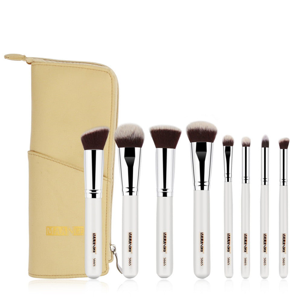 8PCS Professional Foundation Eye Shadow Eyebrow Blush Makeup Brushes Set+Bag