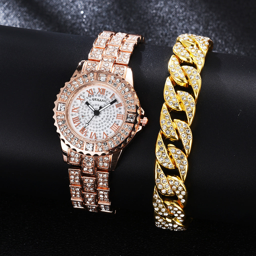 New Women's Suit Bracelet Fashion Exquisite With Diamond English Watch