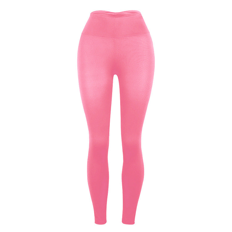 Ladies Slim Butt Lift Solid Color Yoga Pants Leggings