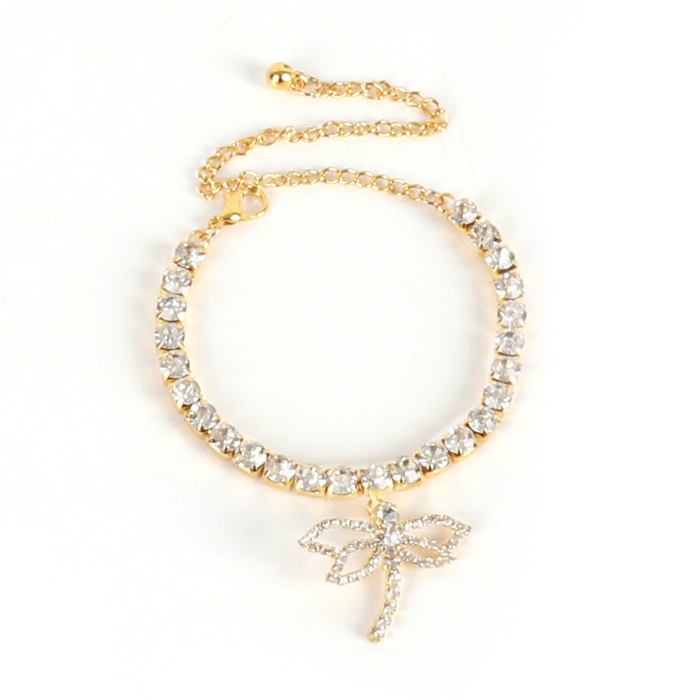 Water Diamond Chain Dragonfly Foot Chain