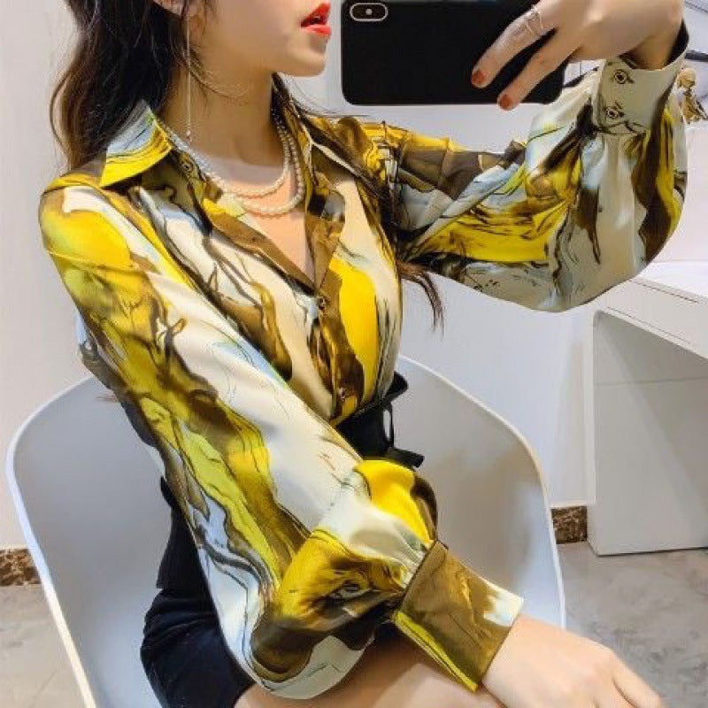 Women's Fashion Personality New Design Sense Printed Shirt