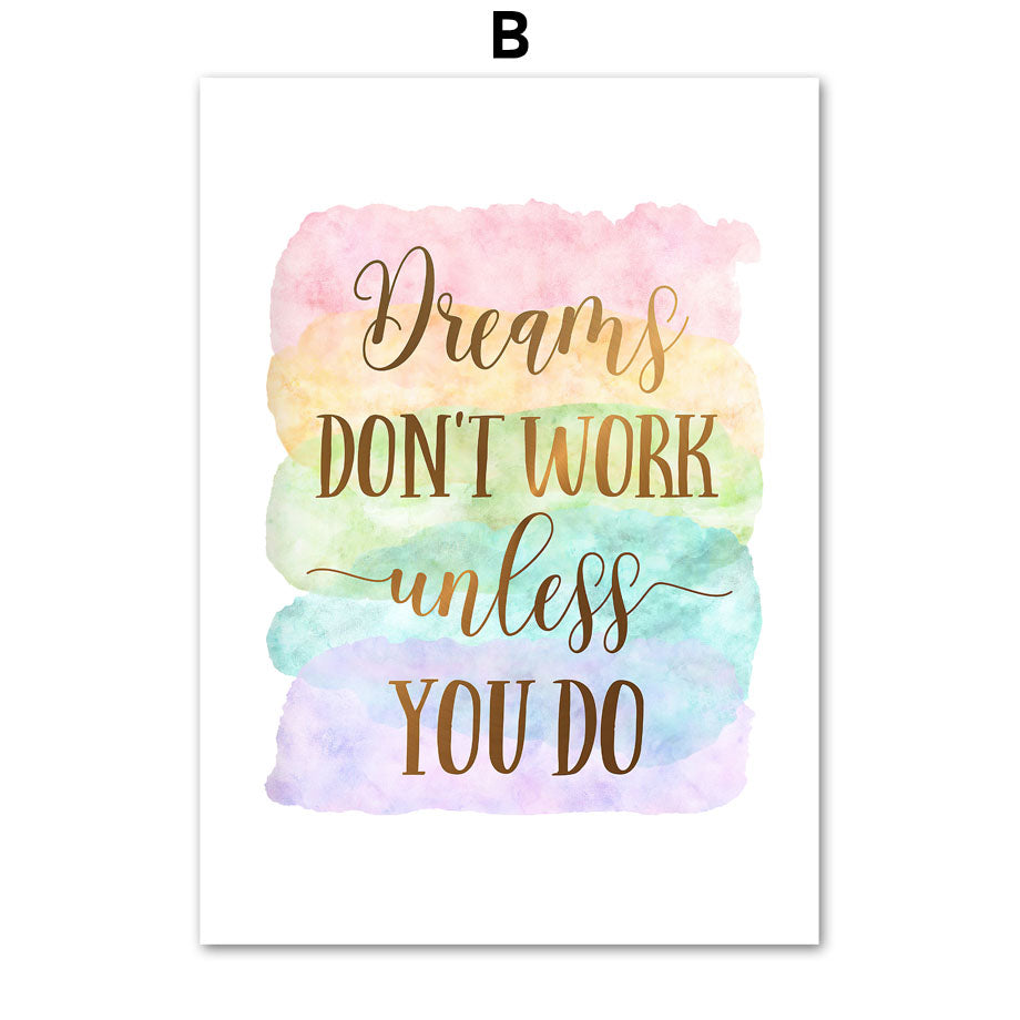 Vintage Inspirational Inspiration Quote Wall Painting Canvas Art Nordic Poster