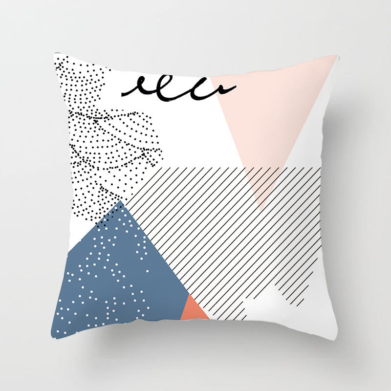 Decorative Pillowcase Creative Geometric Polyester Peachskin Pillow Case