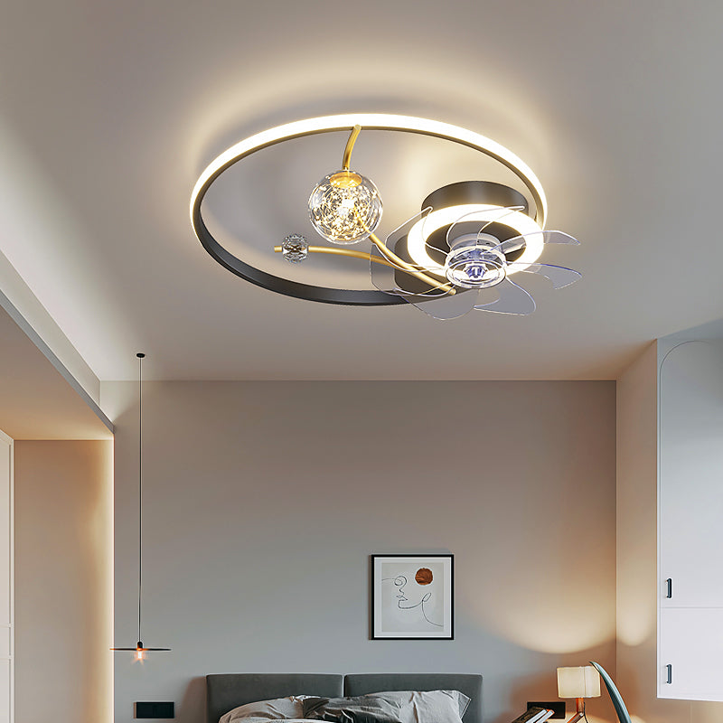 Modern Chandelier Ceiling Fan Without Blades Bedroom Lamp