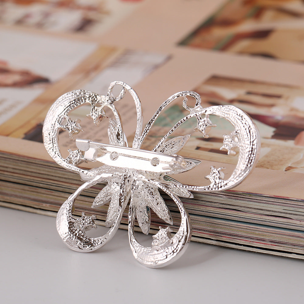 Personality Exaggerated Diamond-studded Butterfly Gem Brooch Brooch