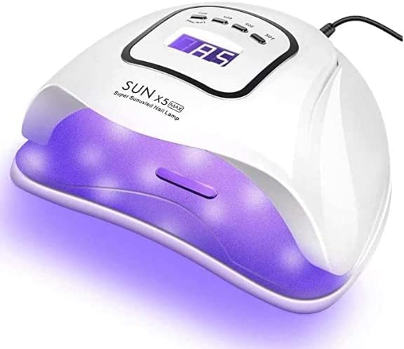 UV Gel Nail Lamp,45pcs Led 150W UV Nail Dryer LED Light For Gel Polish-4 Timers Professional Nail Art Accessories,Curing Gel Toe Nails,White,1PK