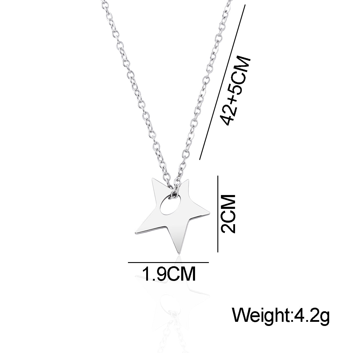 Pentagram Star Stainless Steel Pendant Necklace Earrings Birthday Gift For Women Girls