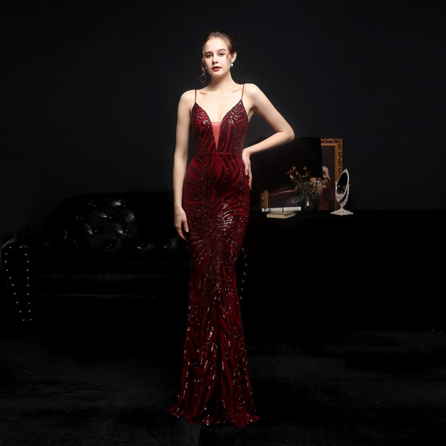 2021 New Sequined Mermaid Evening Dress