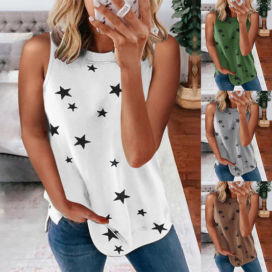 Printed Sleeveless Top Pullover Tank Top