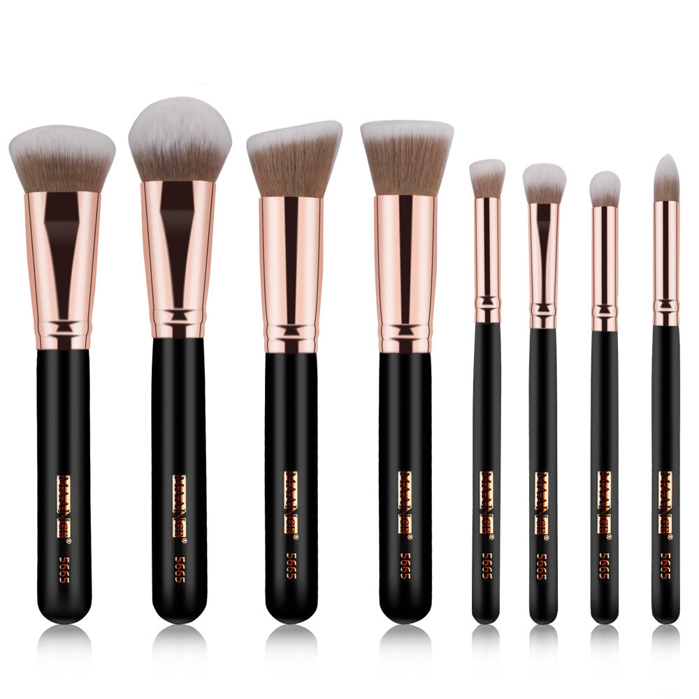 8PCS Professional Foundation Eye Shadow Eyebrow Blush Makeup Brushes Set+Bag