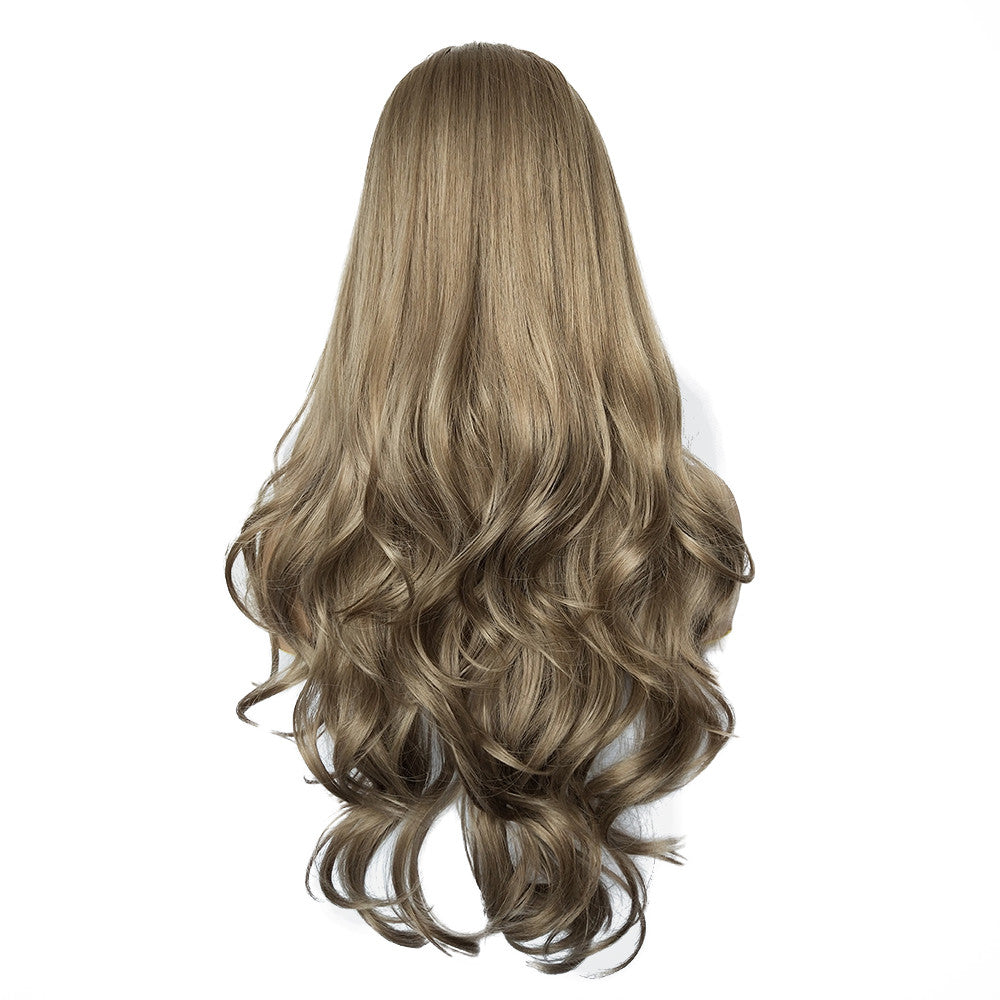 Fashion Wavy Light Brown Long Curly Wig For Woman Wig Artificial Hair Wigs