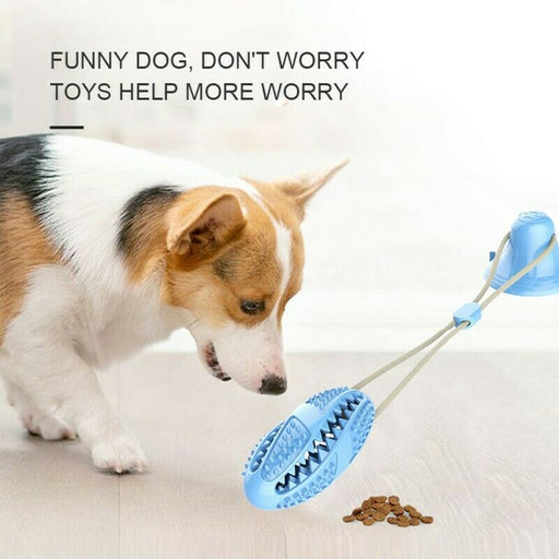 Dog Rope Ball Pull Toy With Suction Cup Chew Tug Toys Sucker Ball Can Leakage Food Dog Toothbrush Teether