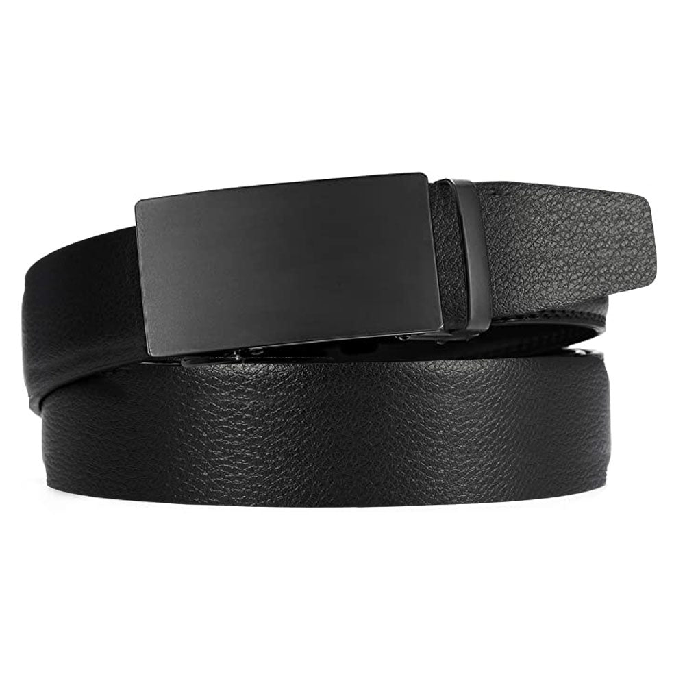 Microfiber Leather Mens Ratchet Belt Belts For Men Adjustable Automatic Buckle Black