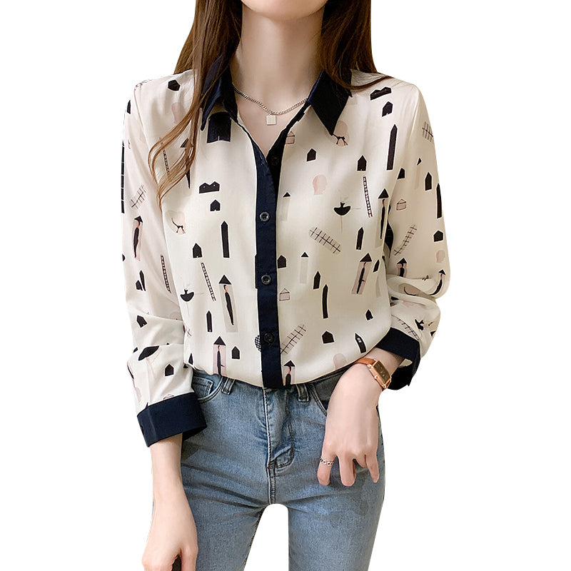 Chiffon Printed Shirt Women