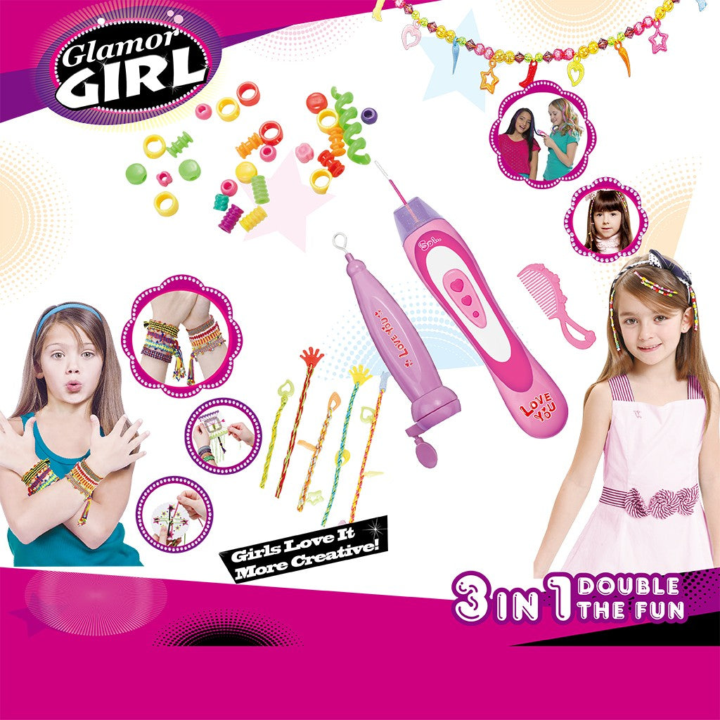 Party Favors For Kids-3 In 1Fashion Handicraft And Bracelets Making Kit For Girl