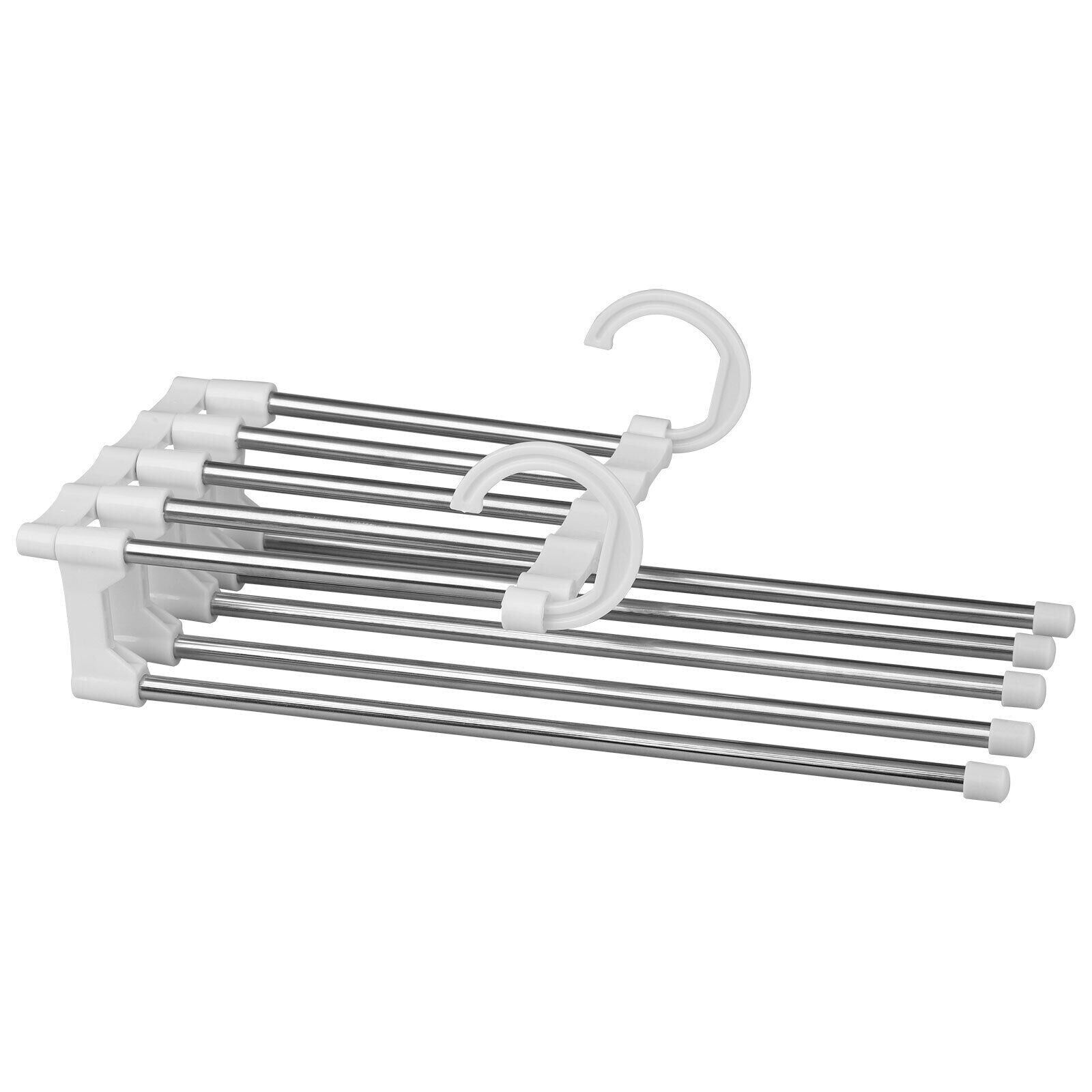 5 In1 Multi-functional Pants Rack Shelves Stainless Steel Wardrobe Magic Hanger