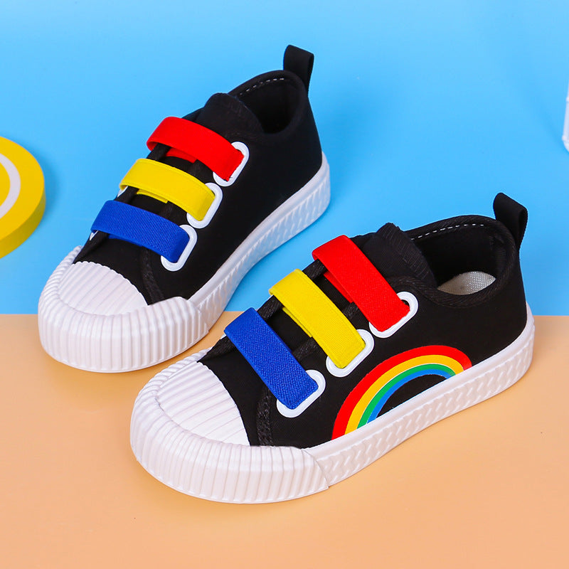 Spring Rainbow Boys And Girls Sneakers Canvas Shoes