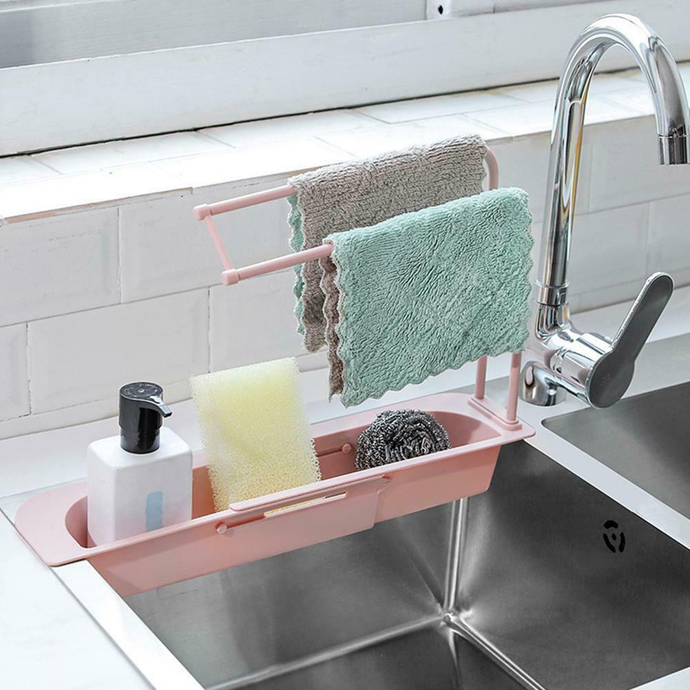 Telescopic Sink Rack Holder Expandable Storage Drain Basket For Kitchen Modern Sink Rack Telescopic Holder Expandable Storage Drain Kitchen Shelf Sponge Basket