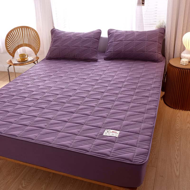 Pure Cotton Bed Sheet Single Piece Thickened Quilted Anti-mite Mattress Protector