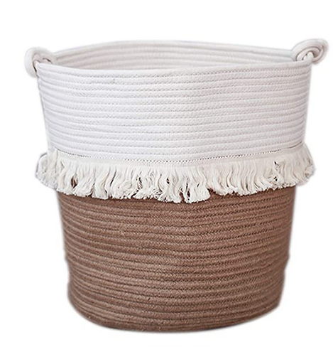 Cotton Woven Tassel Storage Basket Home Decorative Storage Box Houseware Toy Storage Bag Laundry Baskets Nursery Baskets