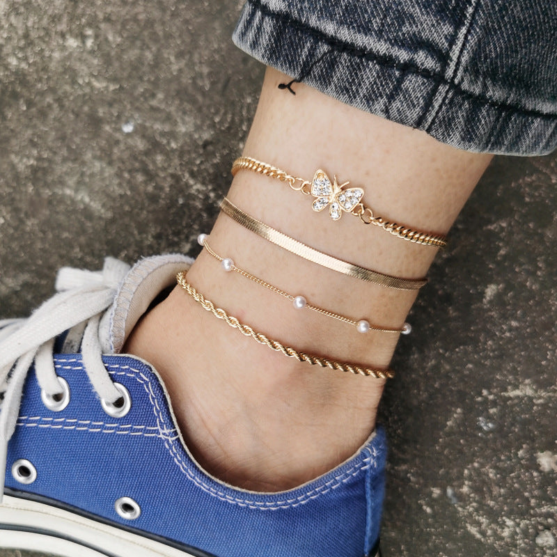 Creative Pearl Chain Multi-piece Foot Ornament