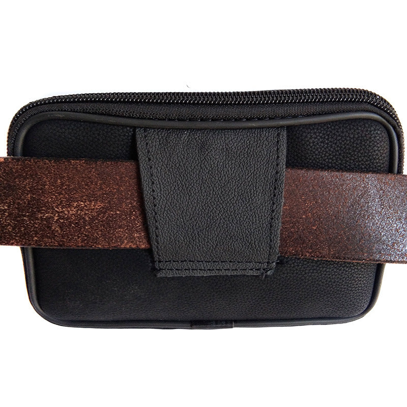 Imitation Leather Double Pull Phone Pockets Middle-aged And Elderly Wear Belt 6.0 Inch Screen