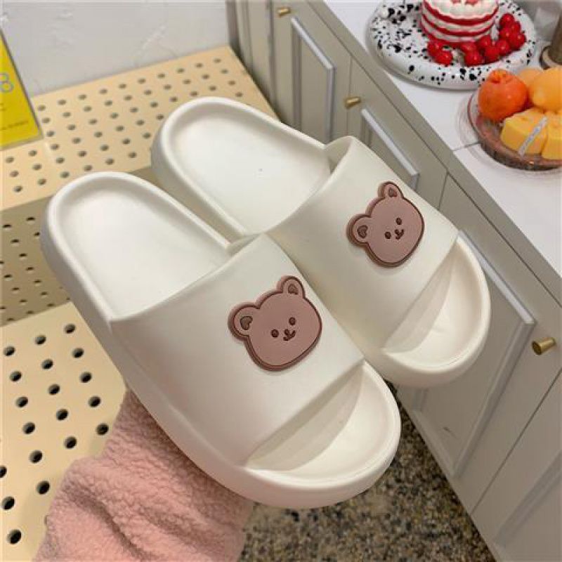 W Bear Slippers Female Home Non-slip Bathing Indoor And Outdoor Wear Soft Bottom Comfortable Sandals Male