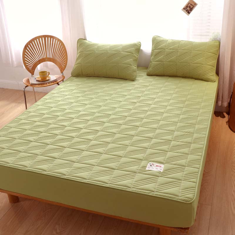 Pure Cotton Bed Sheet Single Piece Thickened Quilted Anti-mite Mattress Protector