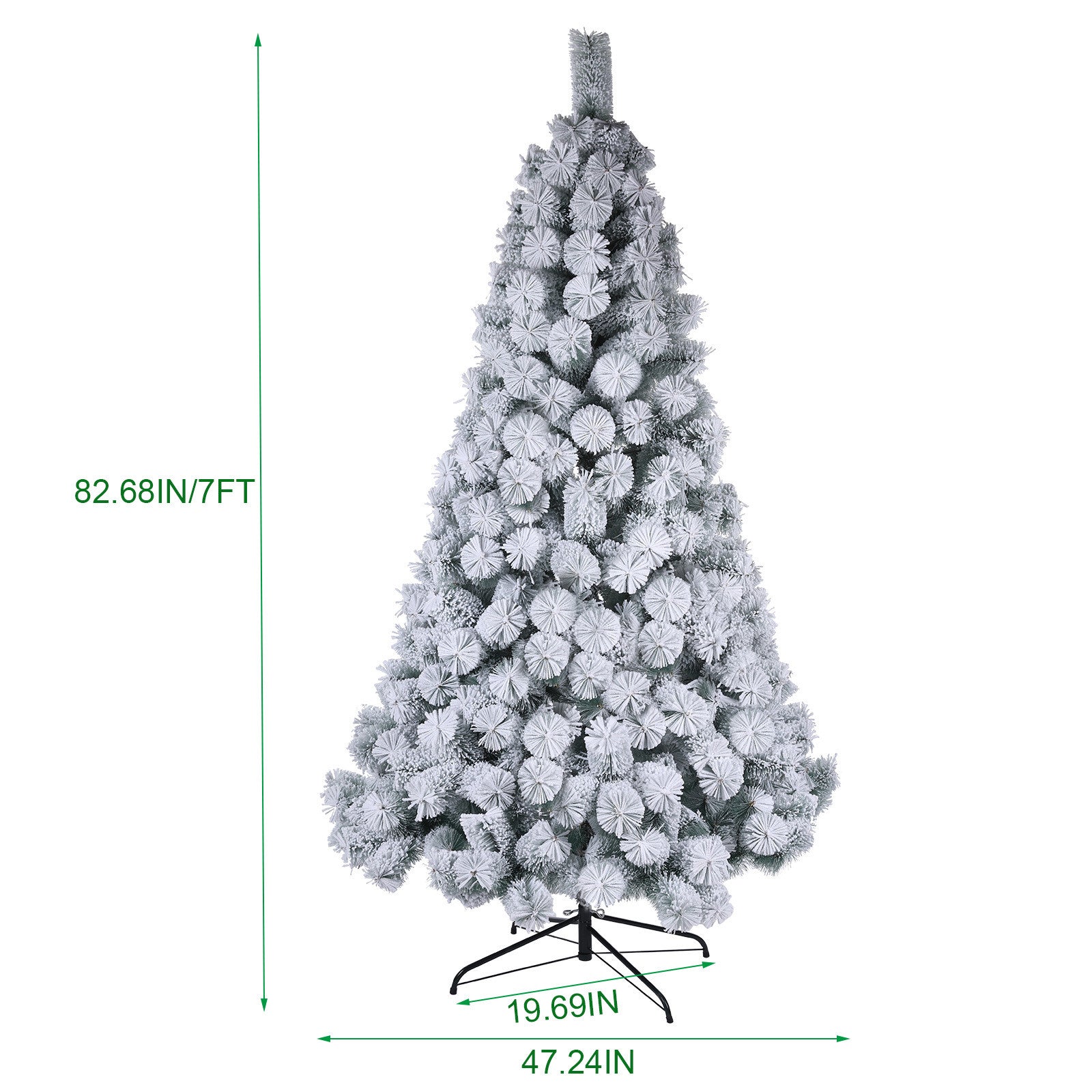 Artificial Christmas Tree White Snow Covered Xmas Decorations Decor With Stand