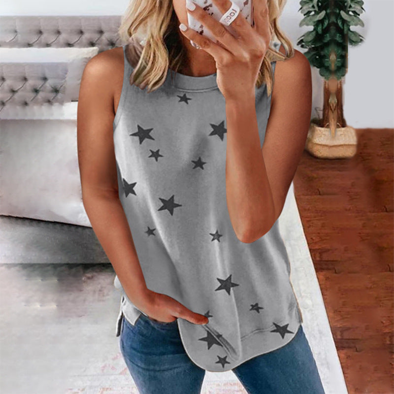 Printed Sleeveless Top Pullover Tank Top