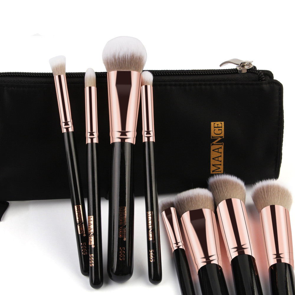 8PCS Professional Foundation Eye Shadow Eyebrow Blush Makeup Brushes Set+Bag