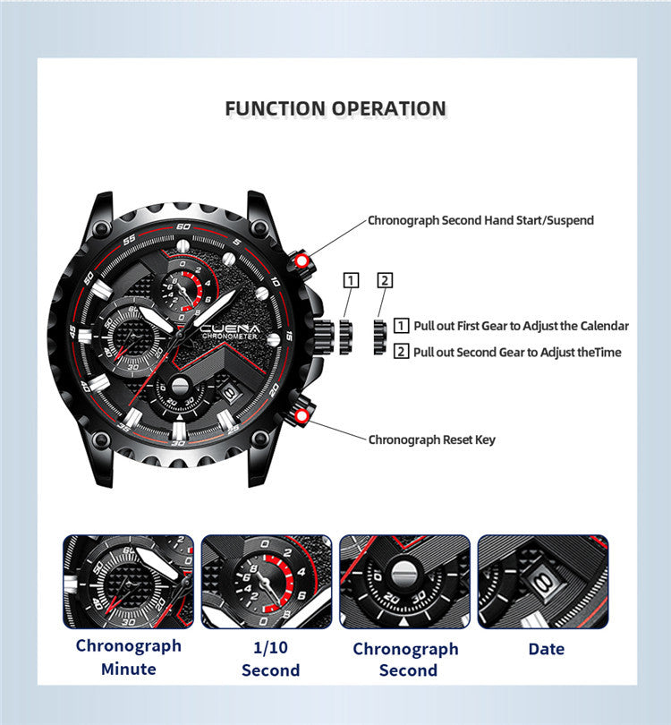 Men's Waterproof Quartz Watch Business Fashion