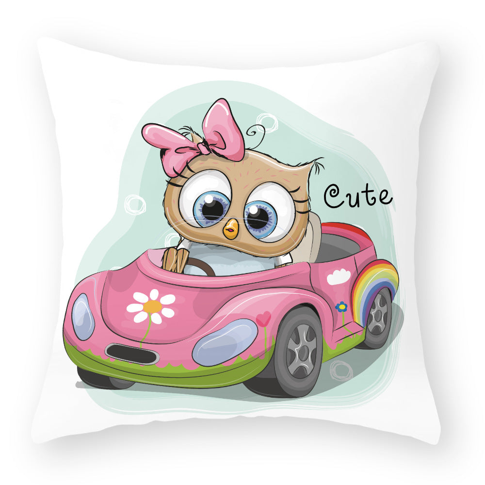 Cute Owl Peach Skin Pillow Case