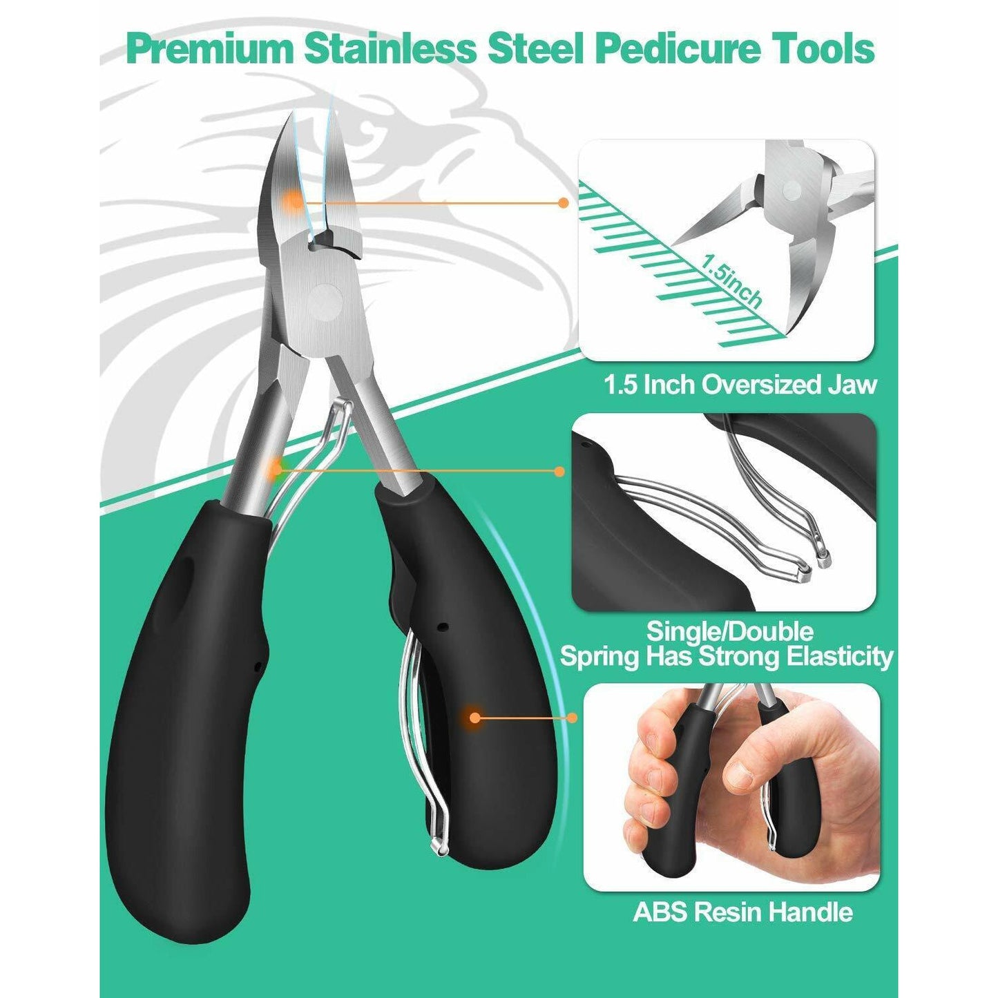 Toenail Clippers For Thick Ingrown Toe Nails Heavy Duty Precision Nail Scissor