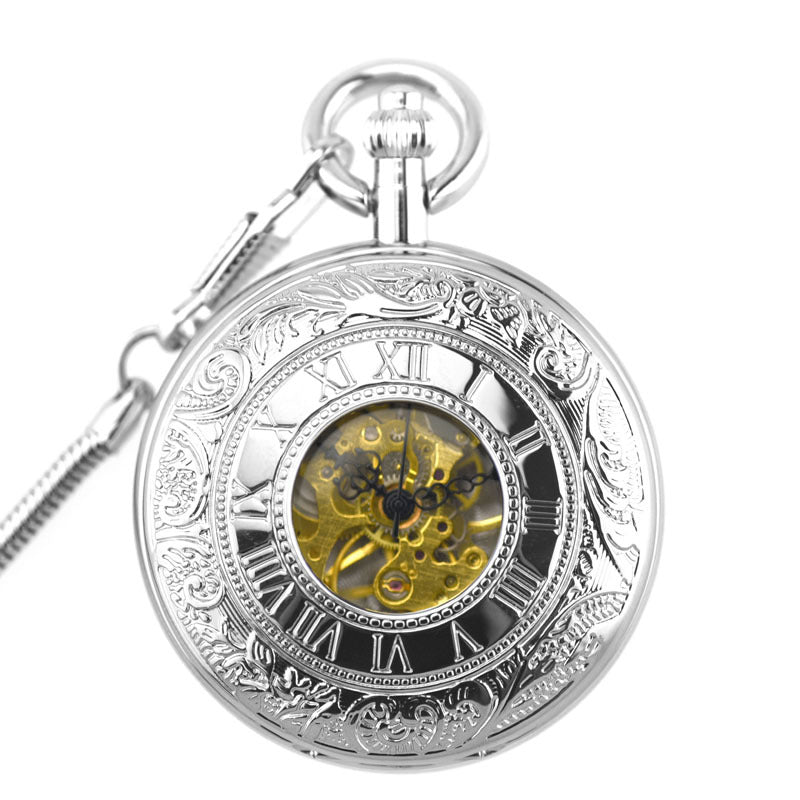 Rich Gold Double-sided Polished Classic Retro Pocket Watch