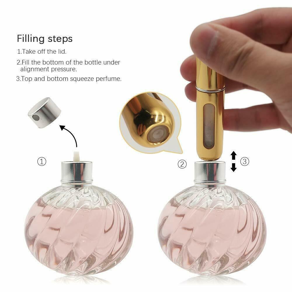 5ml Perfume Atomizer Portable Liquid Container For Cosmetics Mini Aluminum Spray Alcochol Empty Bottle Refillable For Traveling 4Pcs 5ml Mini Refillable Travel Portable Perfume Atomizer Pumpn