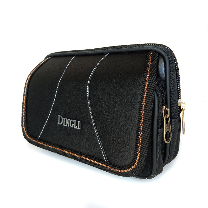 Imitation Leather Double Pull Phone Pockets Middle-aged And Elderly Wear Belt 6.0 Inch Screen