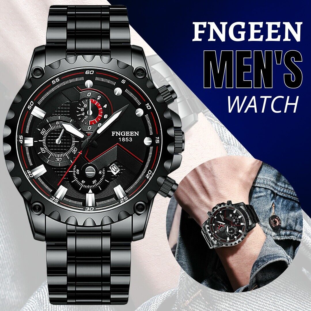 Men's Stainless Steel Quartz Waterproof Wristwatch