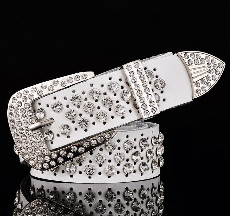 Gypsophila Rhinestone Leather Women's Belt