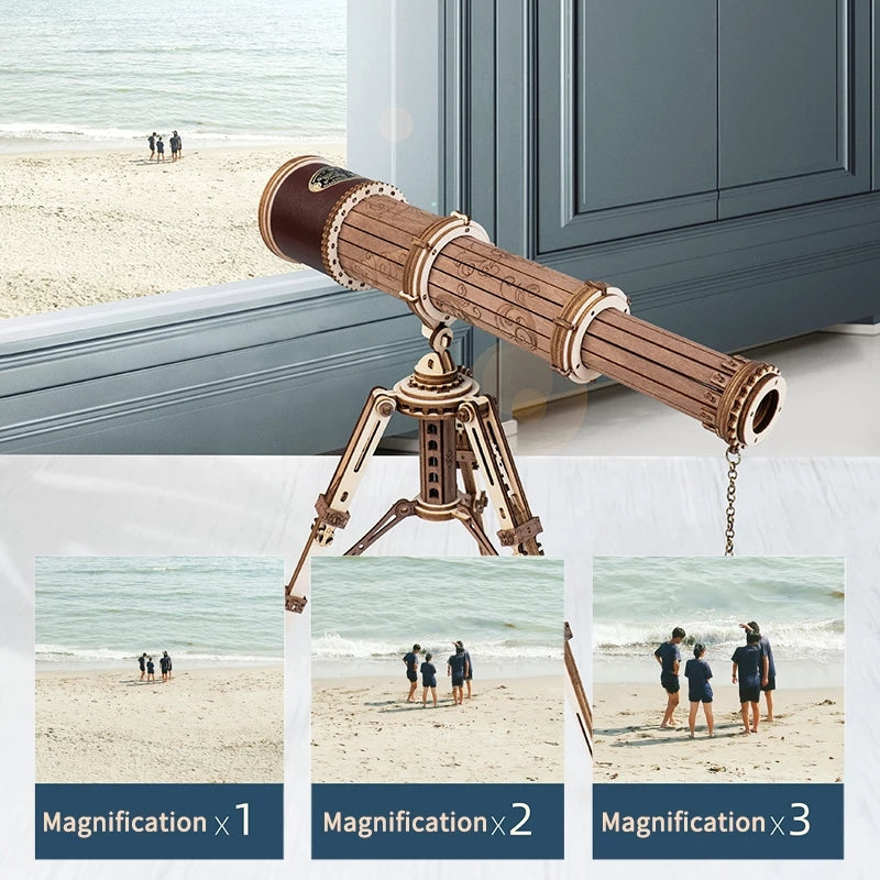 Robotime ROKR Monocular Telescope 3D Wooden Puzzle Game Assembly Toys for Children Teens Adult Birthday Christmas Gift Dropship